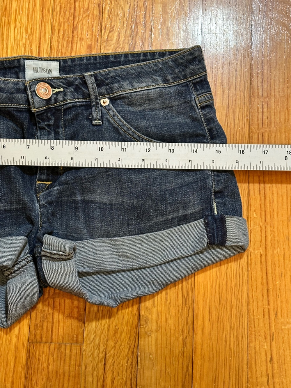 Hudson Croxley  Cuffed Short Denim Jeans Flap Pockets Stretch 26(#) - Picture 8 of 11